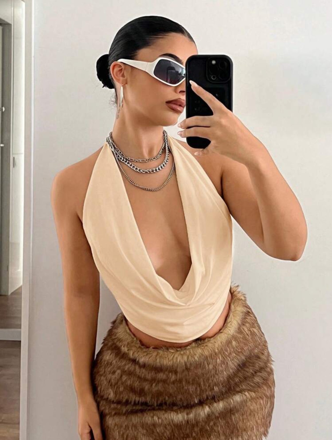 SHEIN ICON Draped Neck Top