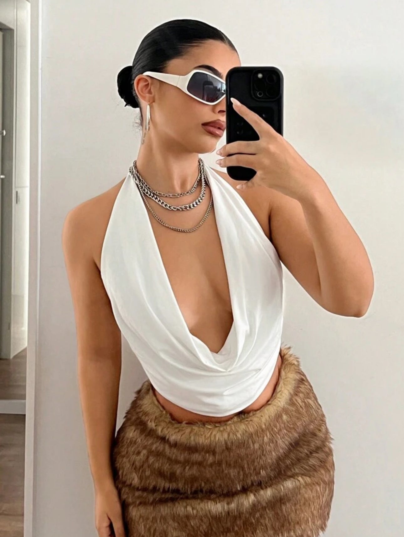 SHEIN ICON Draped Neck Top