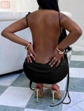 QYE Backless Spaghetti Strap Dress